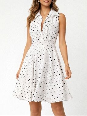 Polka dot fit and flare dress size medium NWT